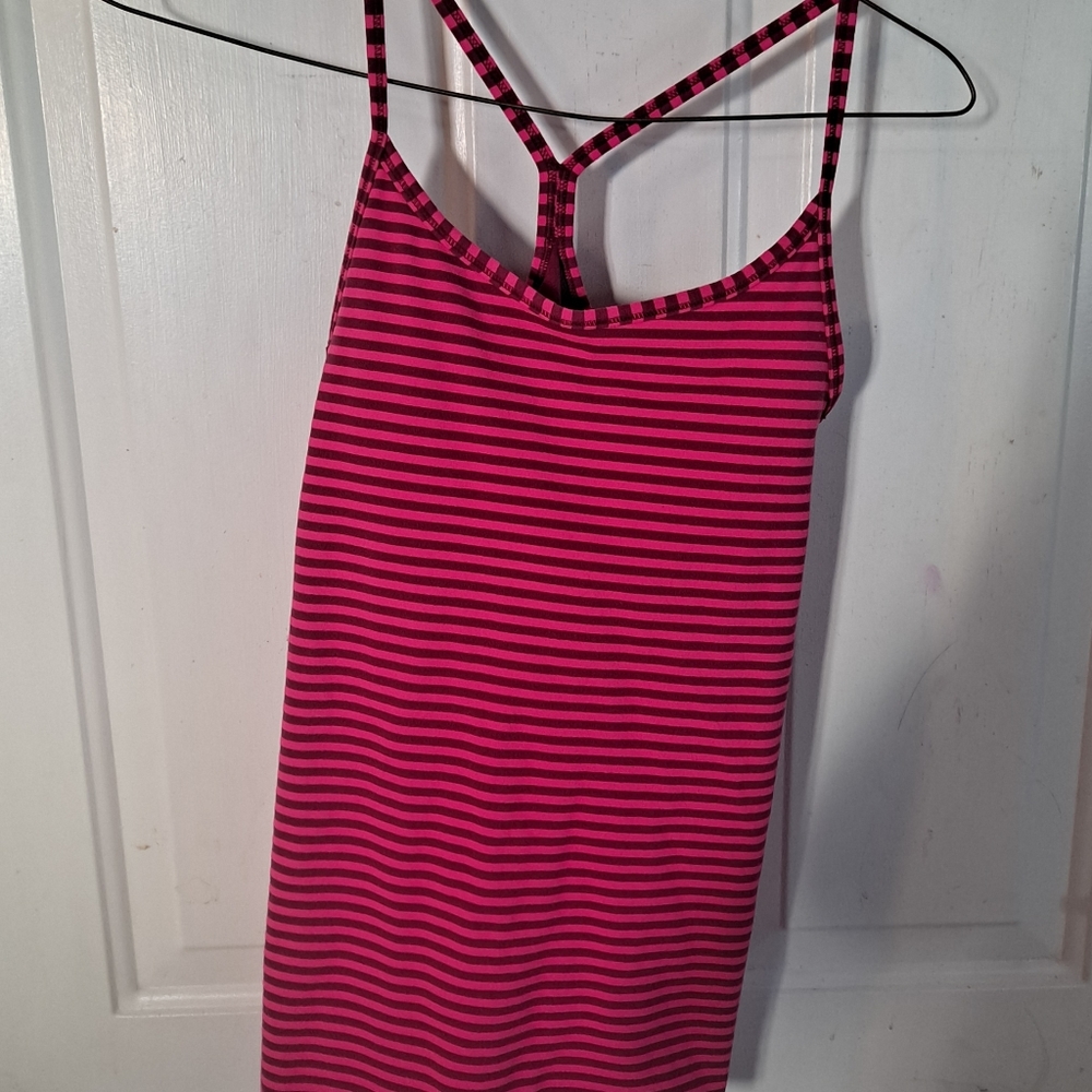 Nike Dri Fit pink purple stripe tank top